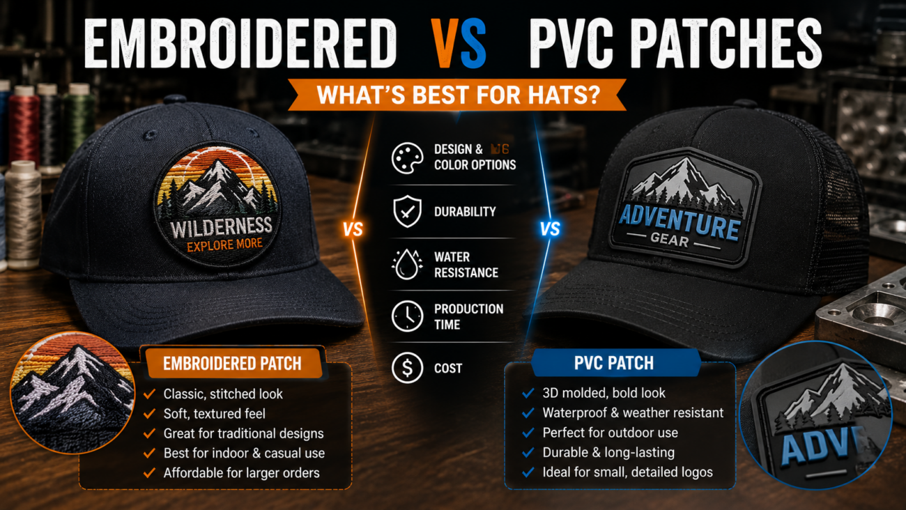 Embroidered vs PVC Patches: What’s Best for Hats